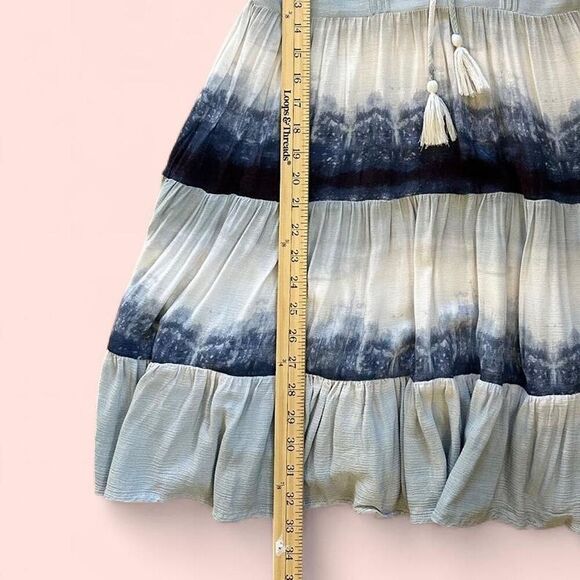 Blue Tie-Dye Tiered Mini Dress – Size S – The Impeccable Pig - Boho Indie - Picture 6 of 8